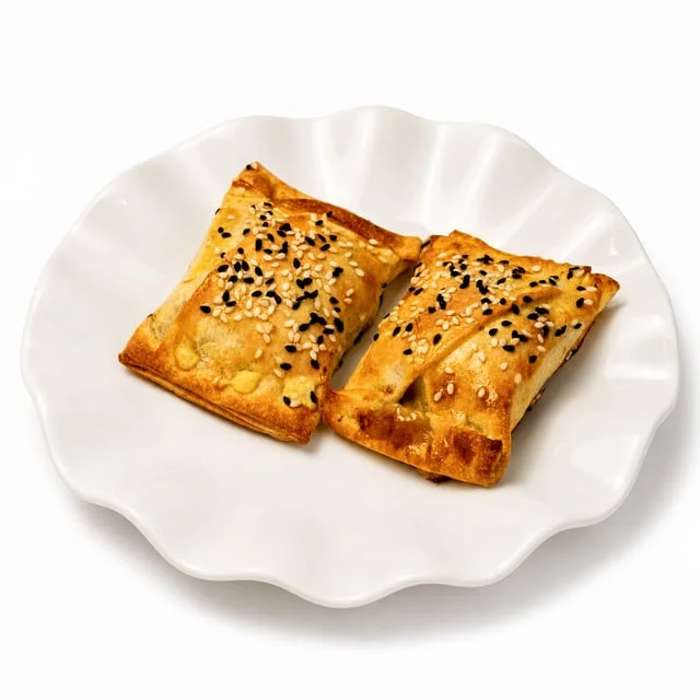 Savory Chinese sesame pastries on a plate