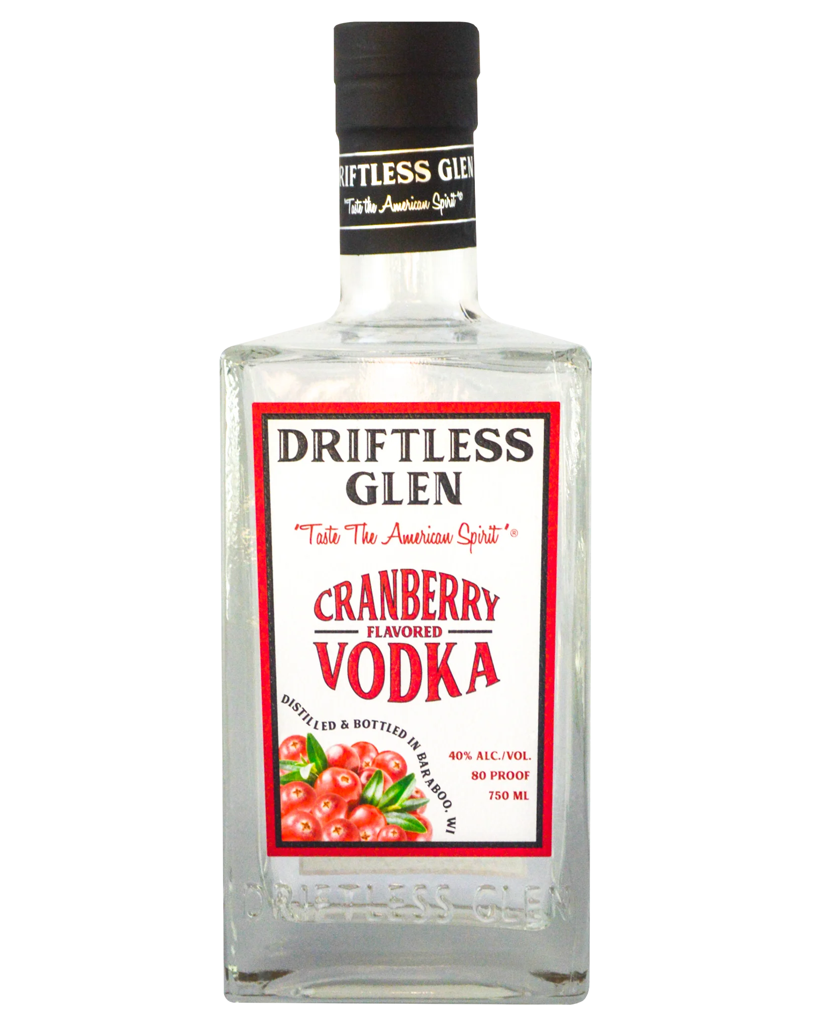 A bottle of Cranberry Vodka