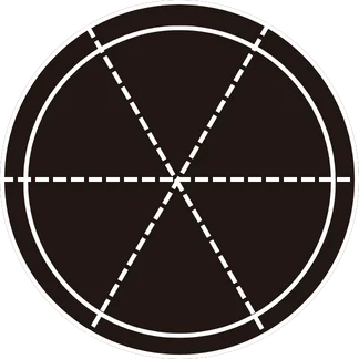 Circular design with dashed lines and segments