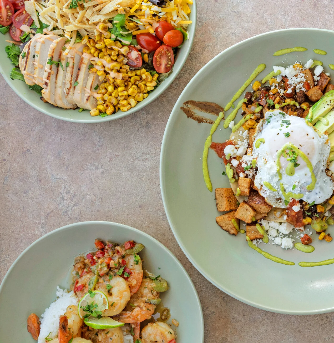 Colorful Mexican brunch platter with huevos rancheros