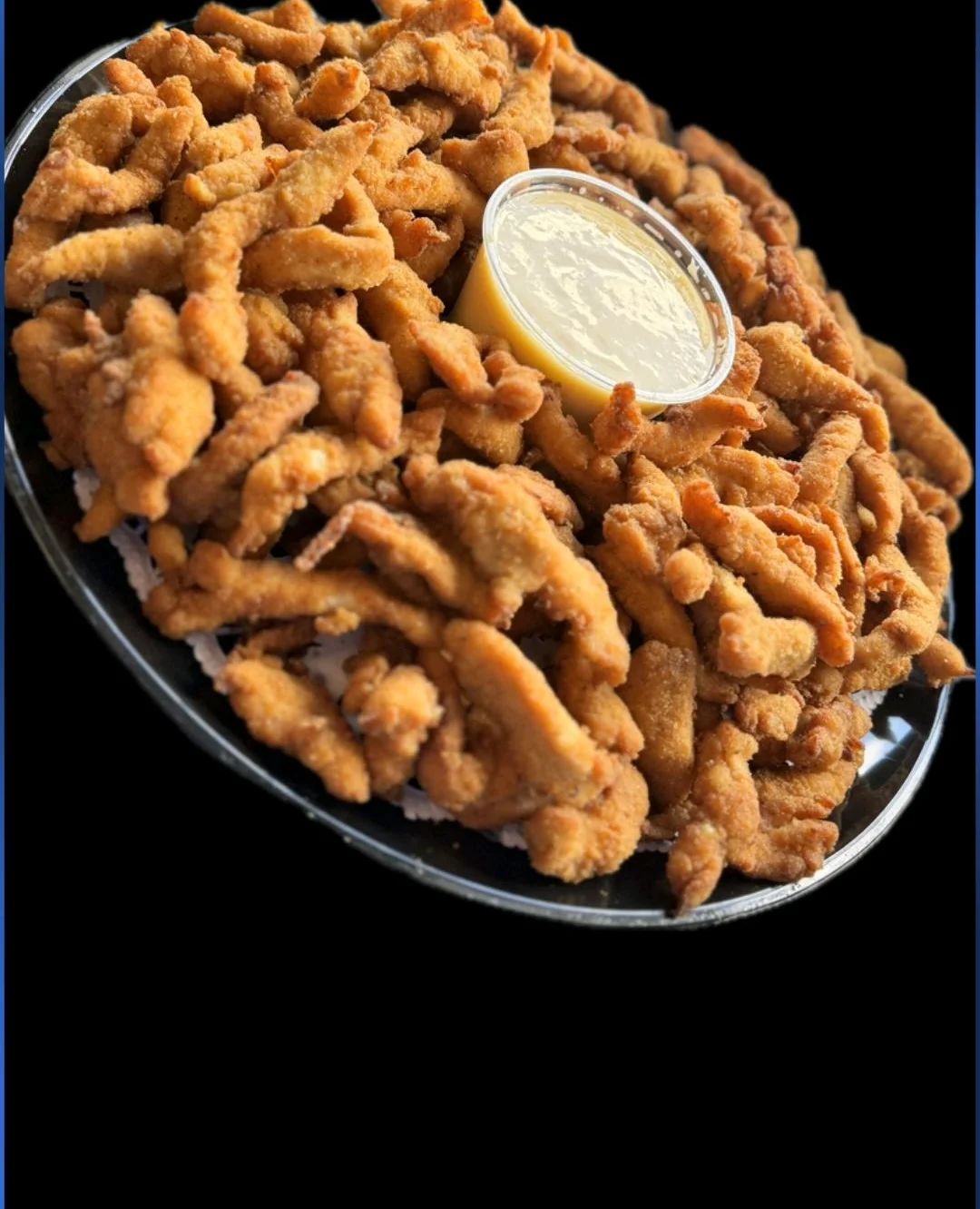 Southern fried catfish platter with dipping sauce