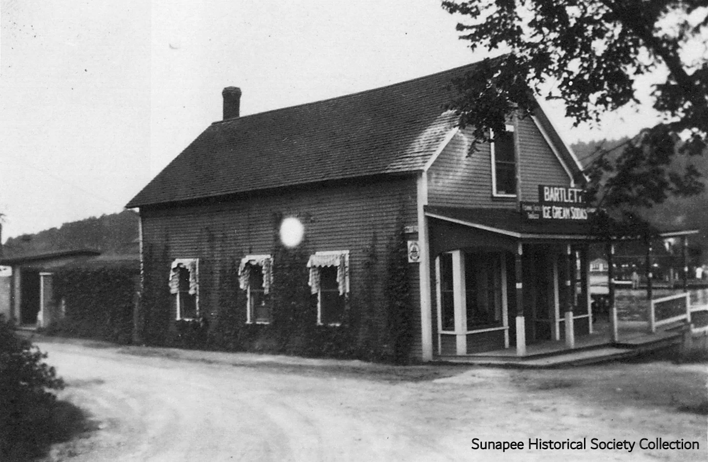 Historic ice cream shop building in a quaint setting