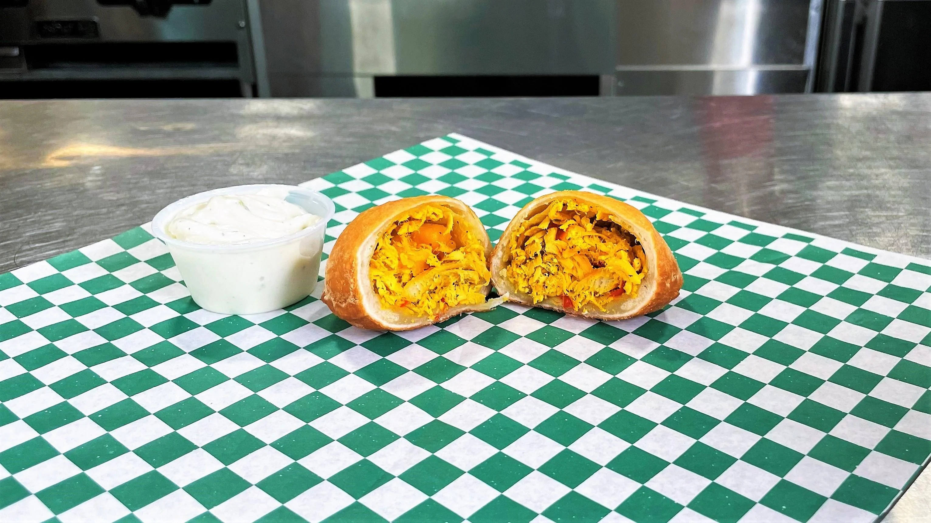 Pastelito, shredded chicken