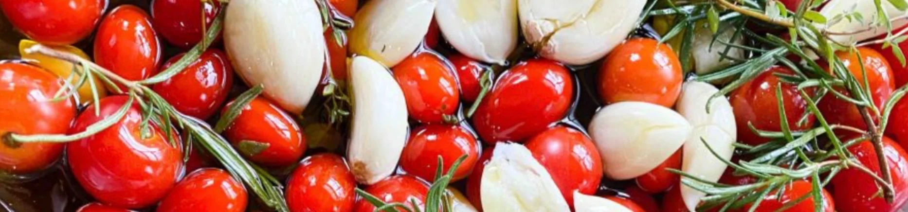 Cherry Tomatina with Garlic Rosemary Olive Oil Mix