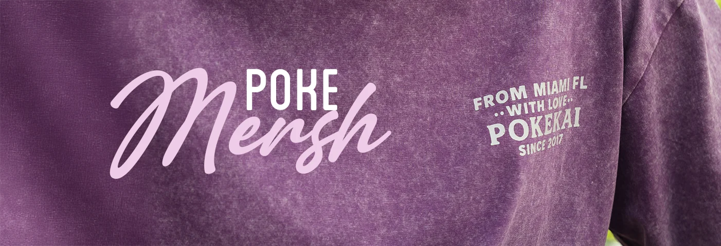 Poke merch featuring stylish branding from PokeKai in Miami