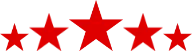 Five red stars representing excellent ratings