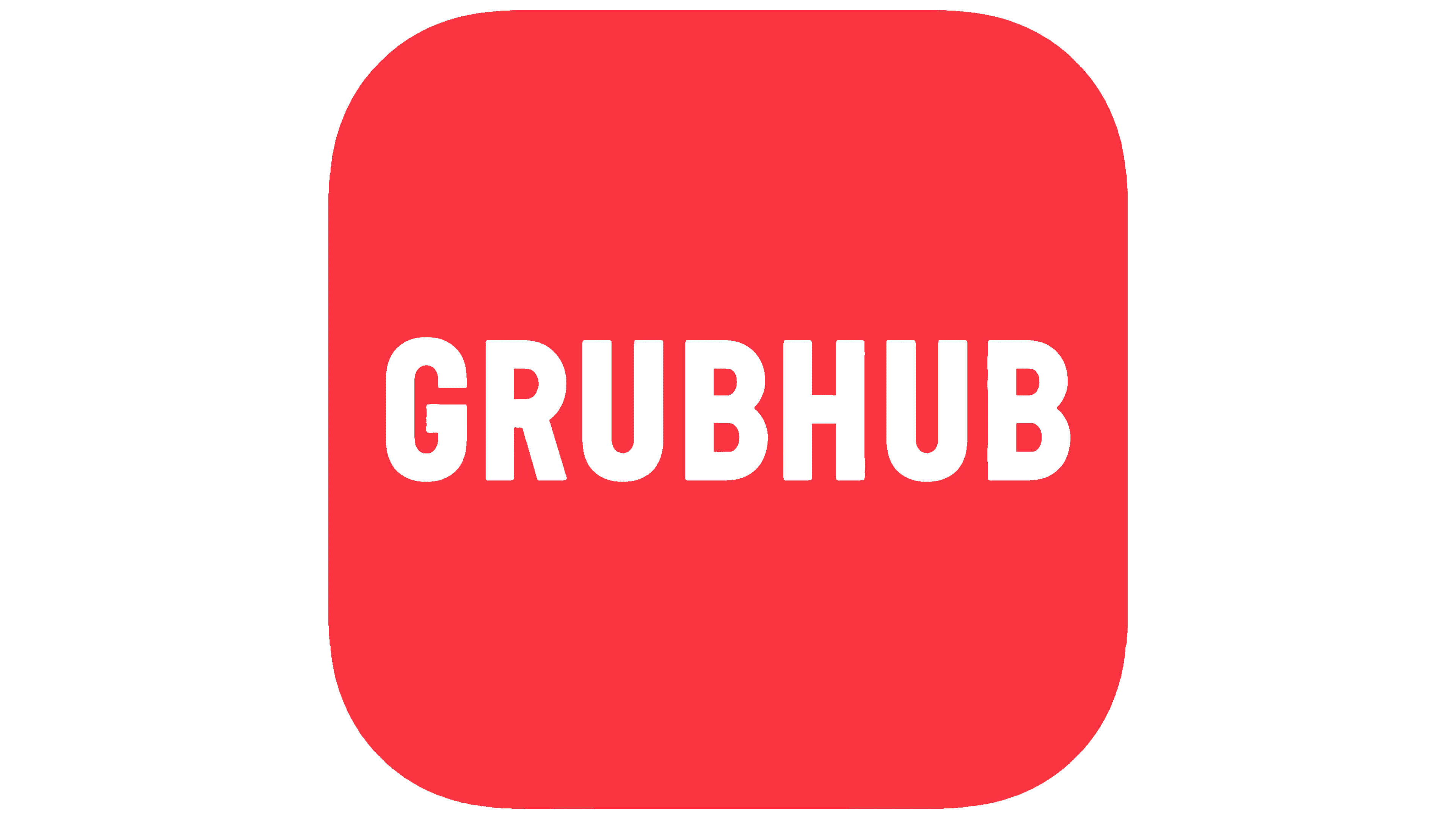 Grubhub logo on a vibrant red background