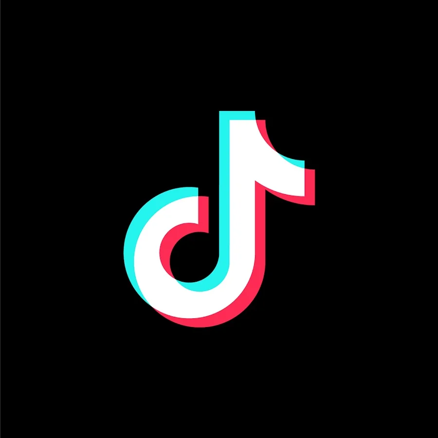 TikTok logo on a black background