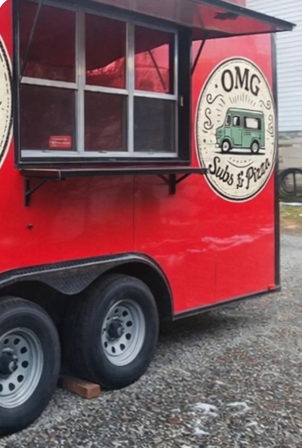 Food truck serving subs and pizza