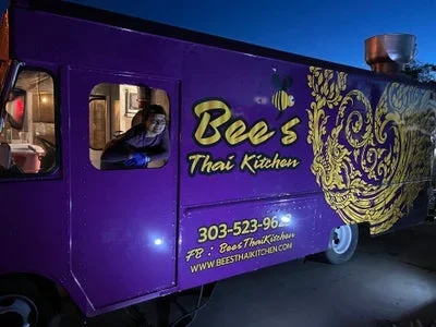 Bee's Thai Kitchen food truck at night