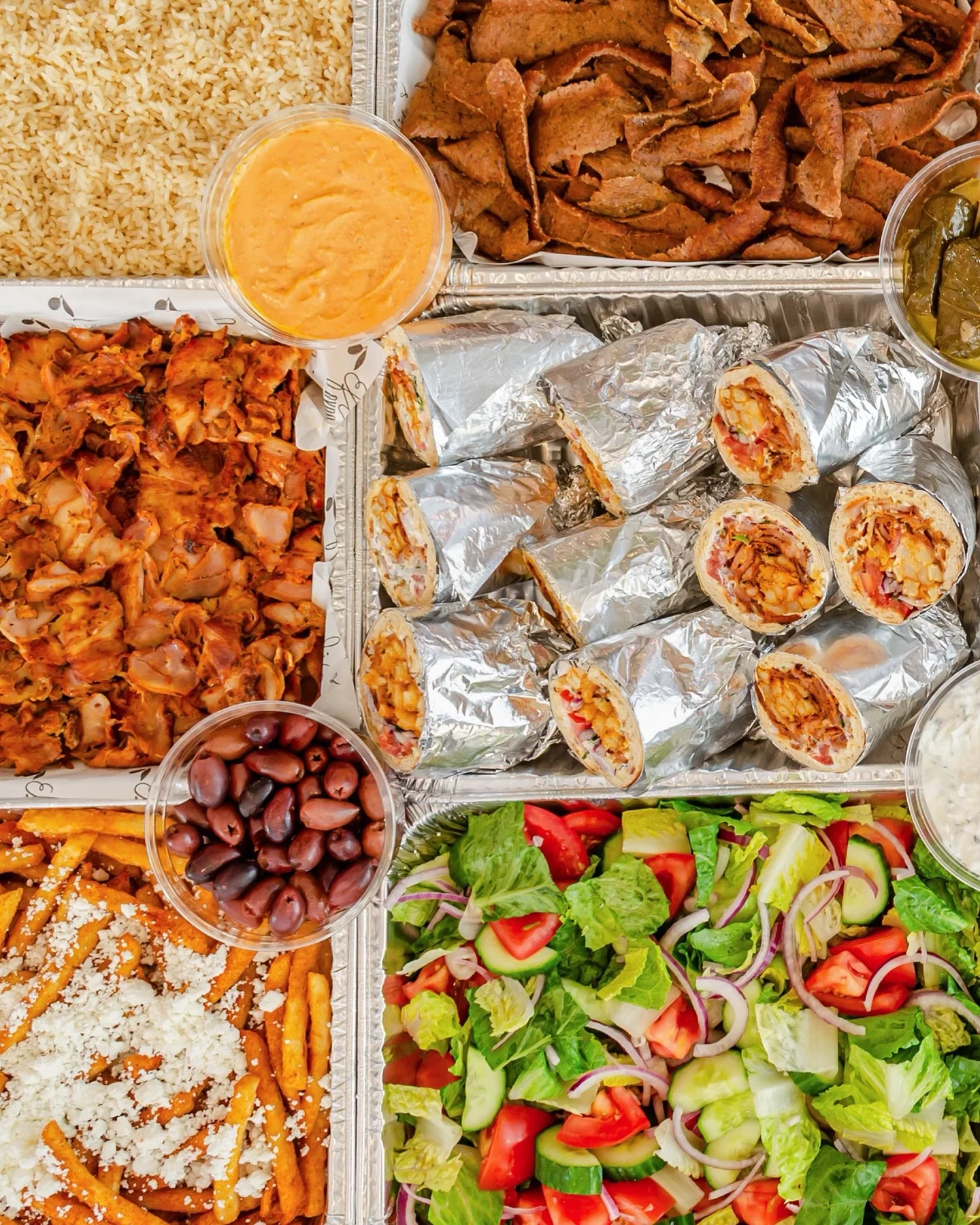 Authentic Mediterranean catering setup