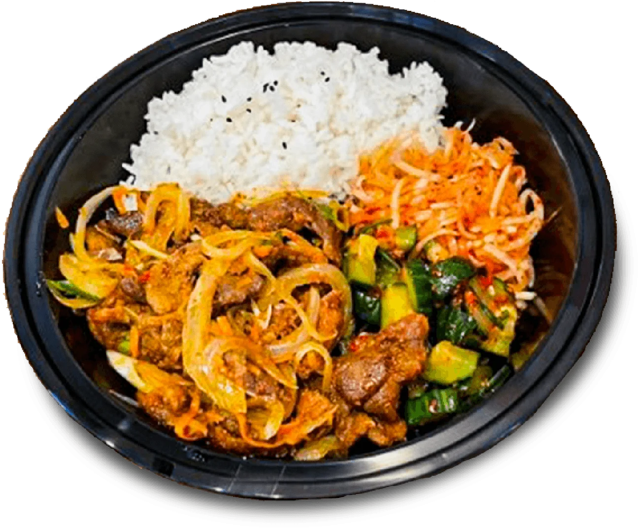 Korean kimbap with fresh vegetables and dipping sauce