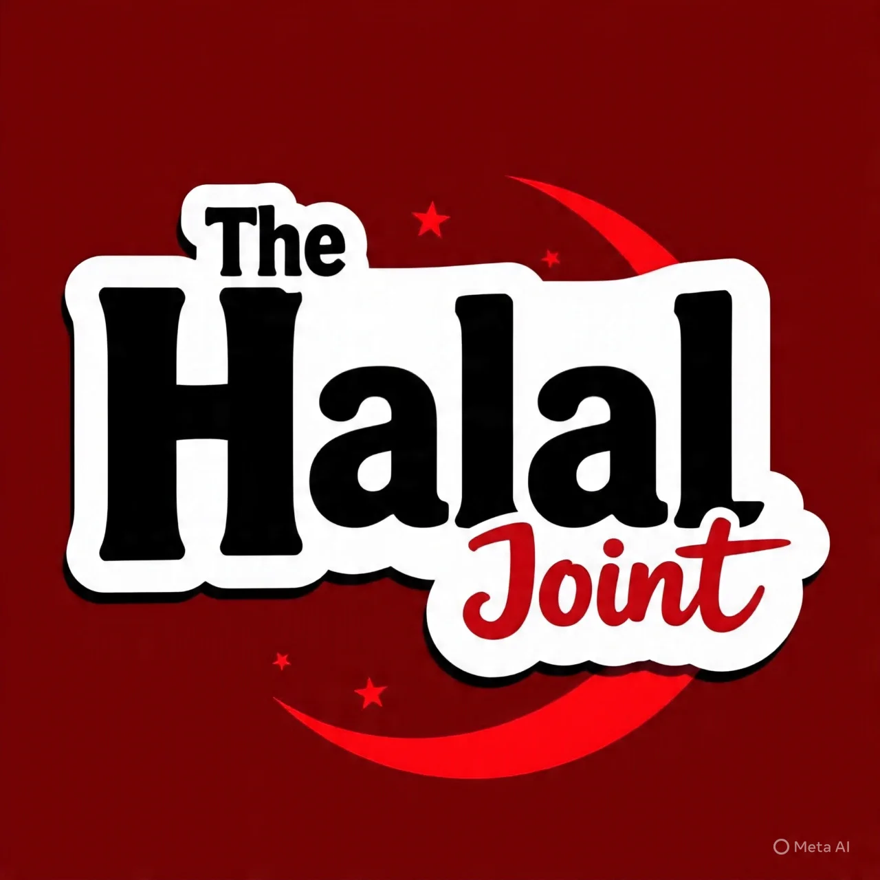 Logo of The Halal Joint restaurant with a crescent moon design