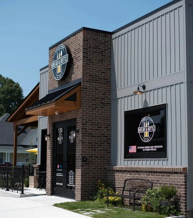 Exterior view of Bread & Bottle restaurant with a welcoming entrance