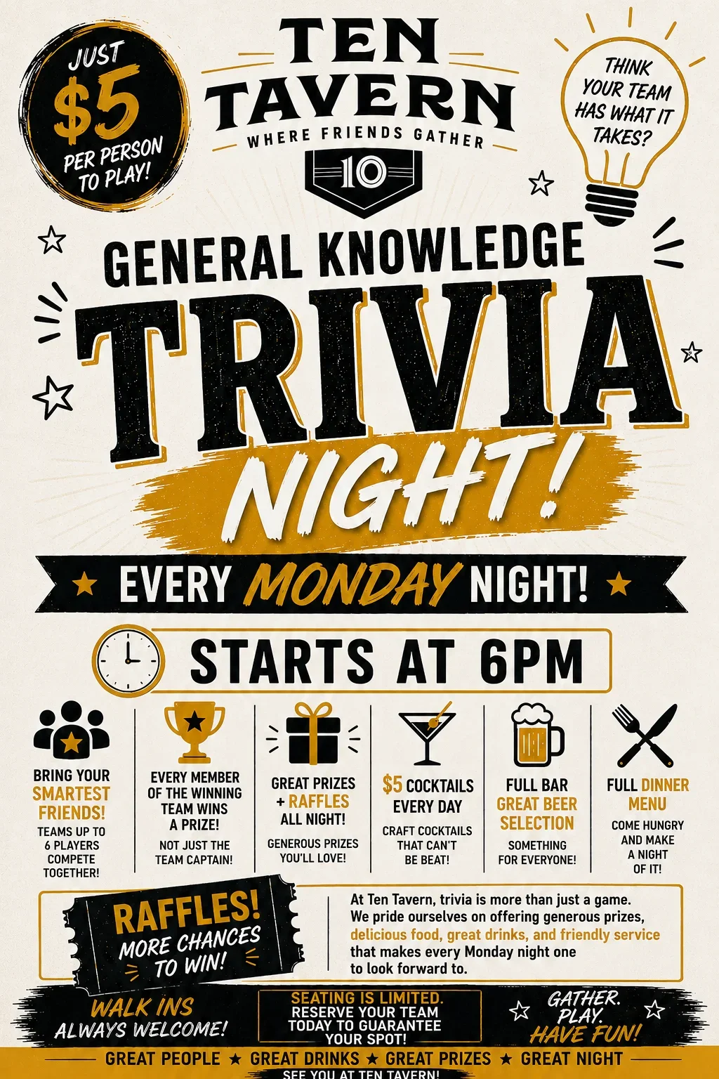General Trivia Monday Nights