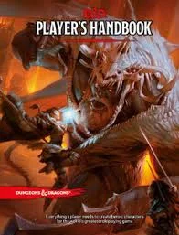 Dungeons & Dragons Player's Handbook cover art featuring a dragon and adventurer