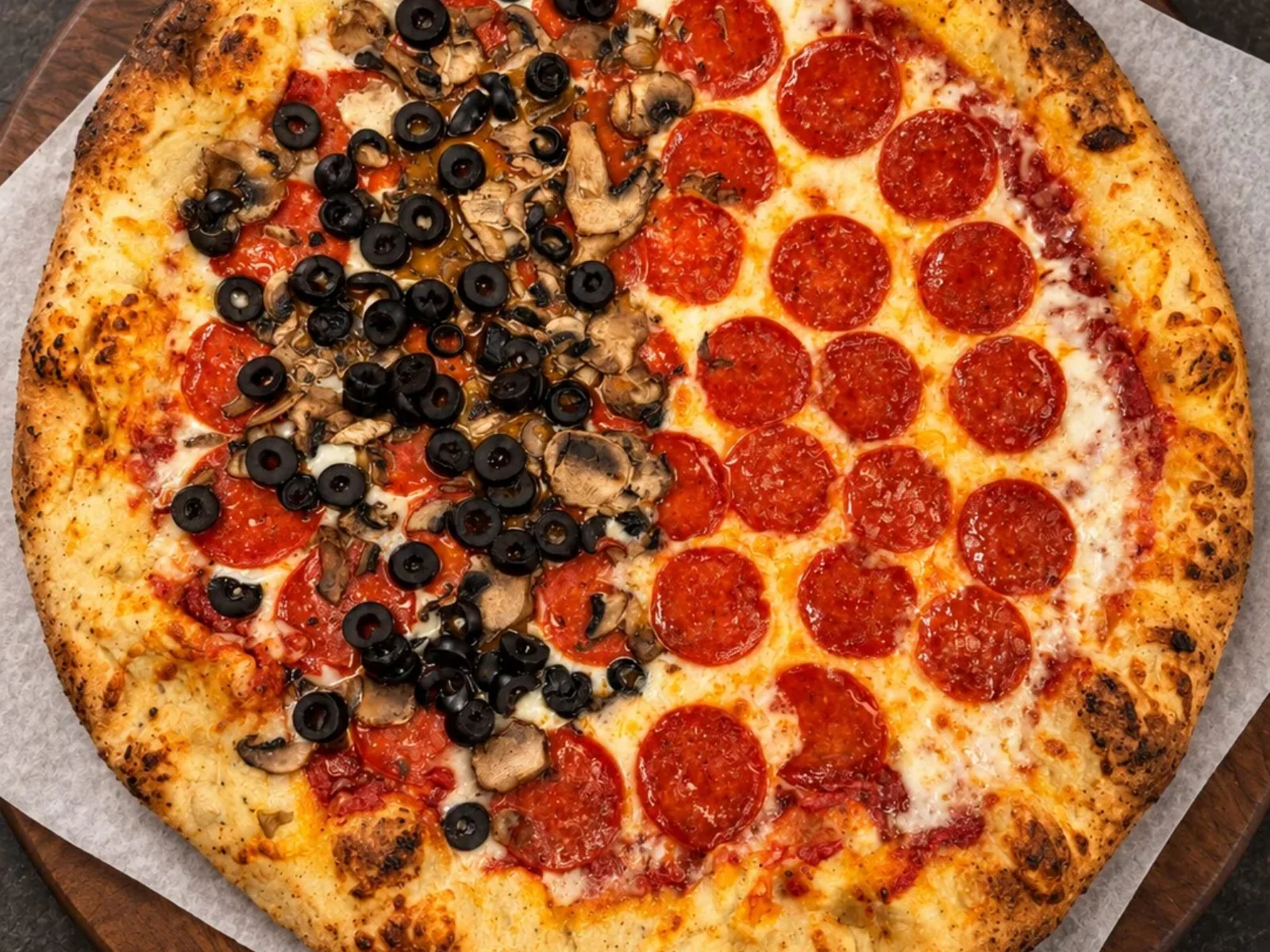 Pizzas ready for a catering order from Antonia's Pizza in Paso Robles and San Luis Obispo