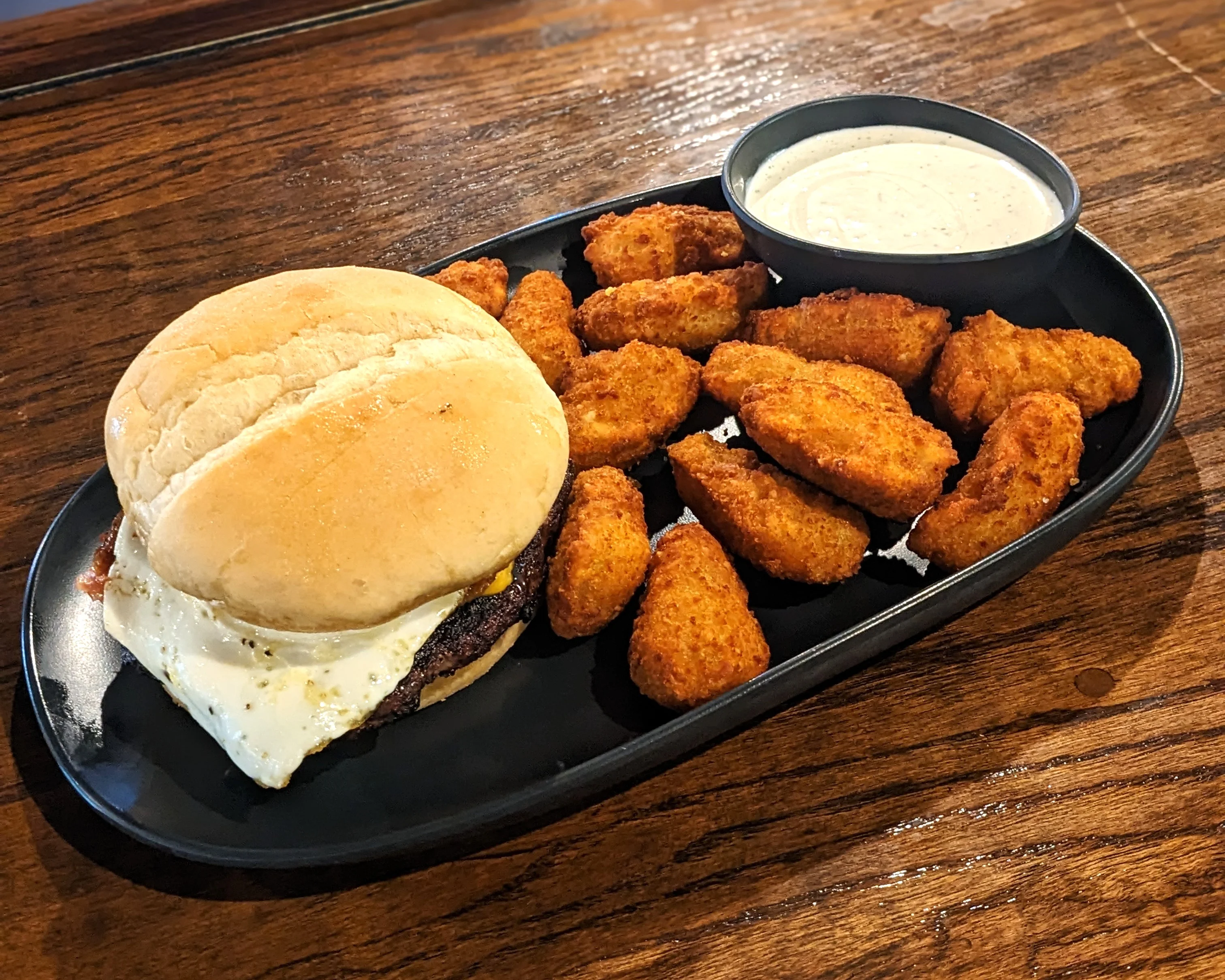 Breakfast Burger and bacon