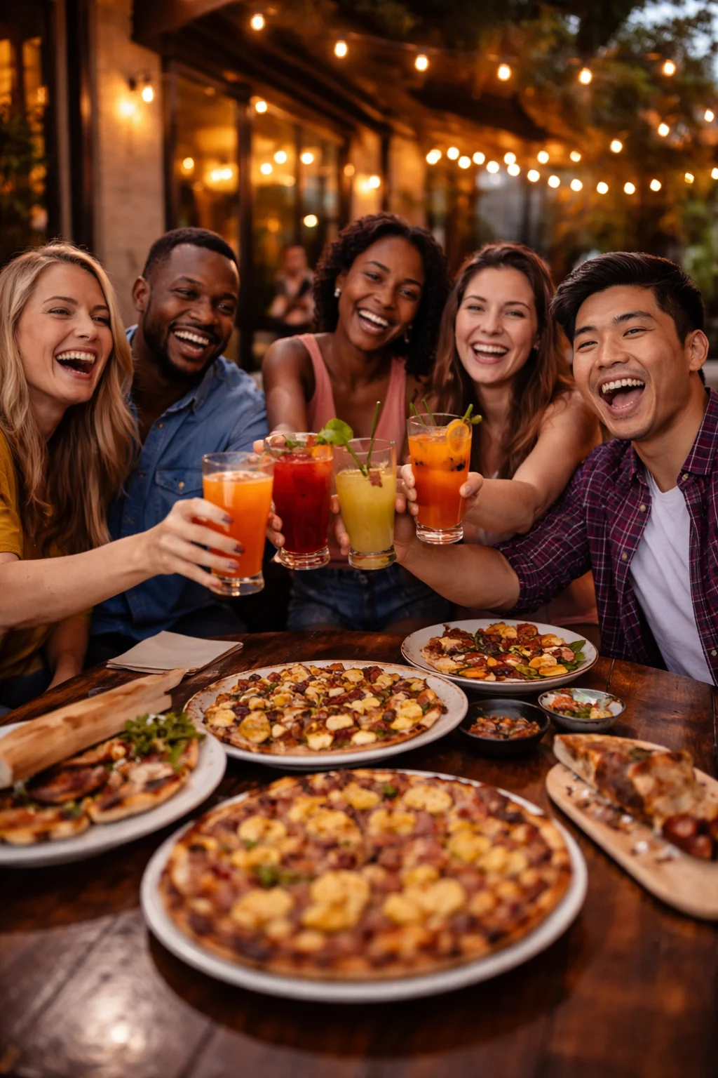 A beautifully arranged table with delicious dishes and drinks.