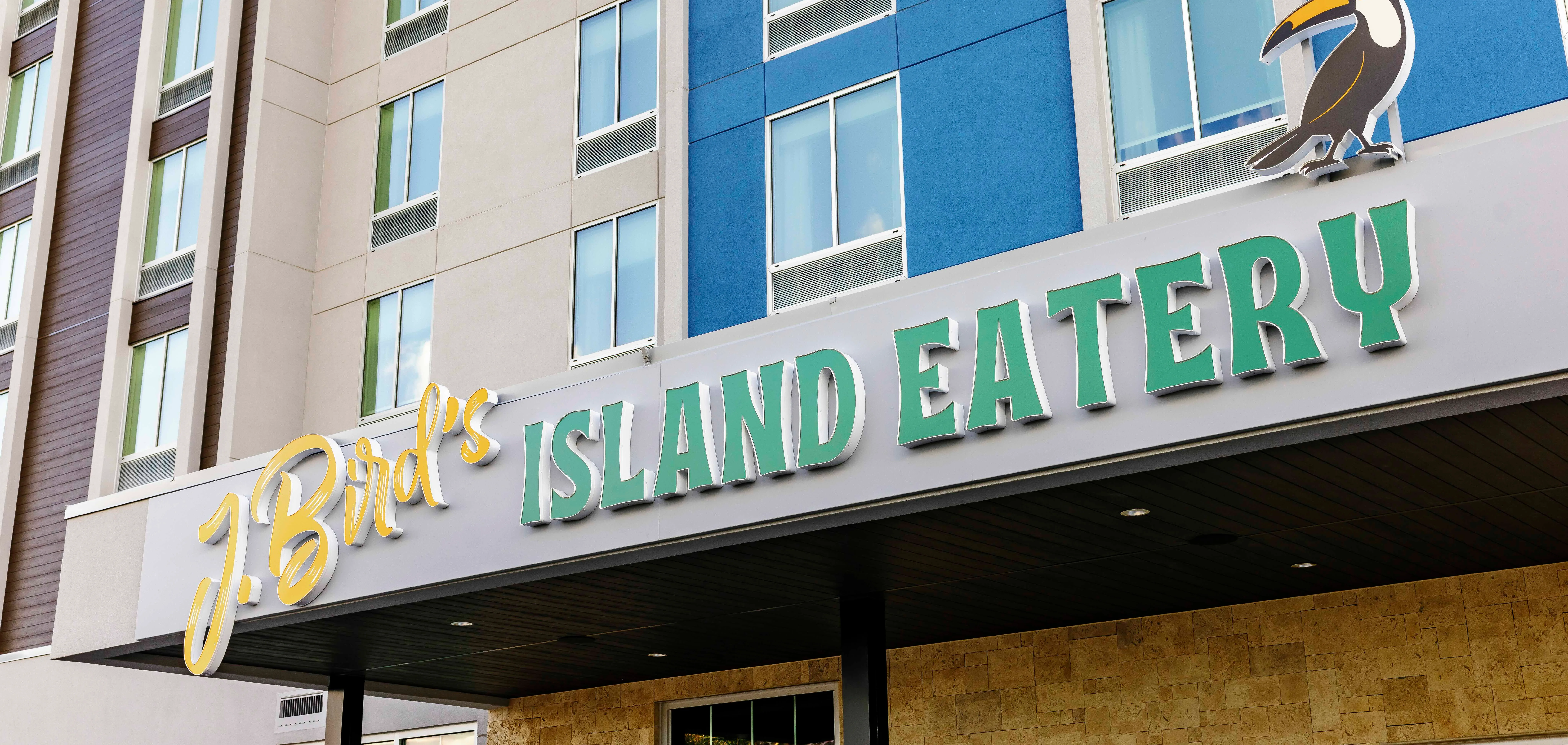 Exterior view of J. Bird's Island Eatery restaurant