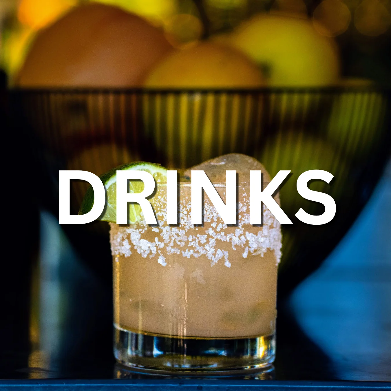 Modern bar scene with drinks menu and patrons