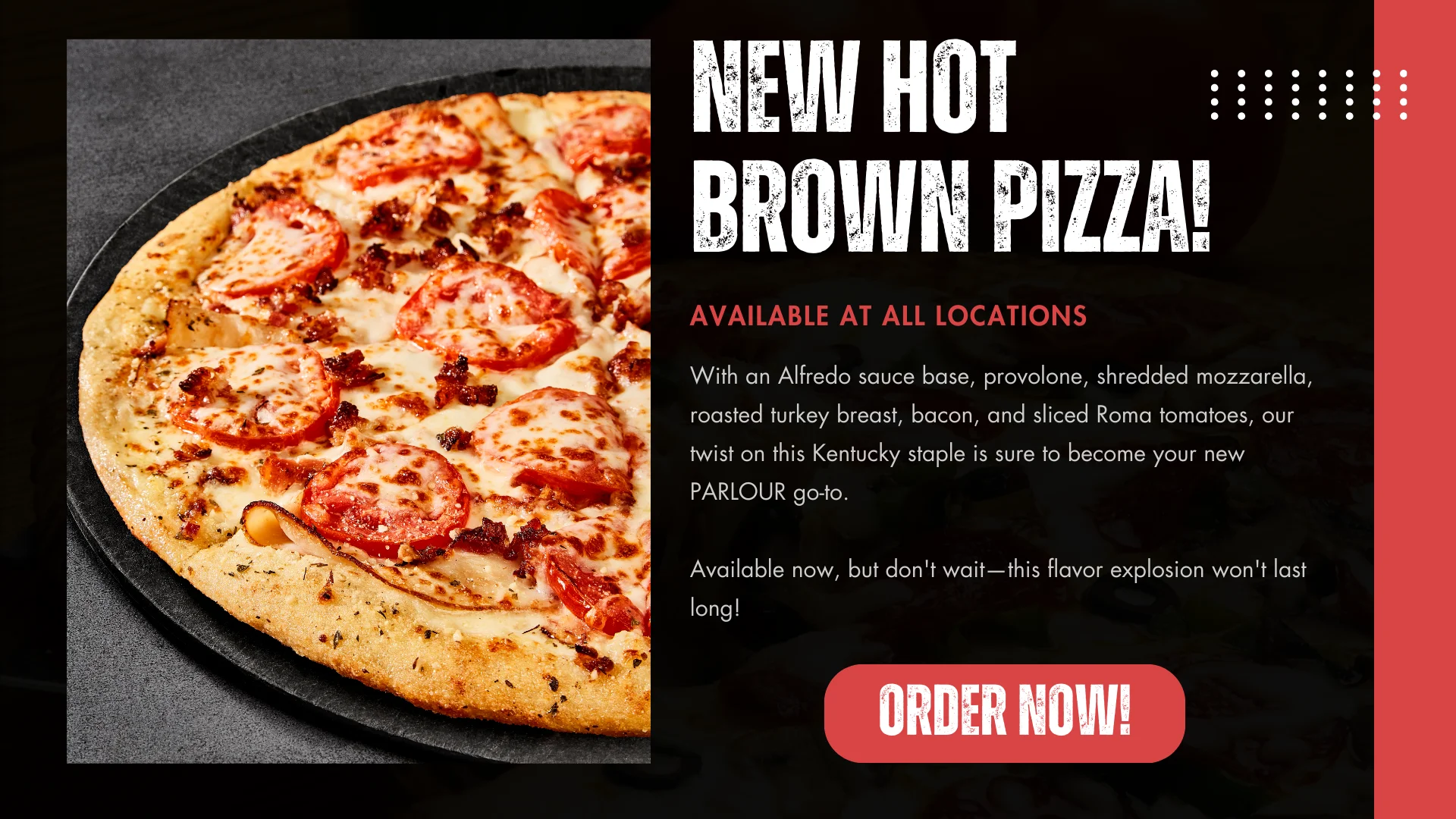 Kentucky hot brown pizza with toppings