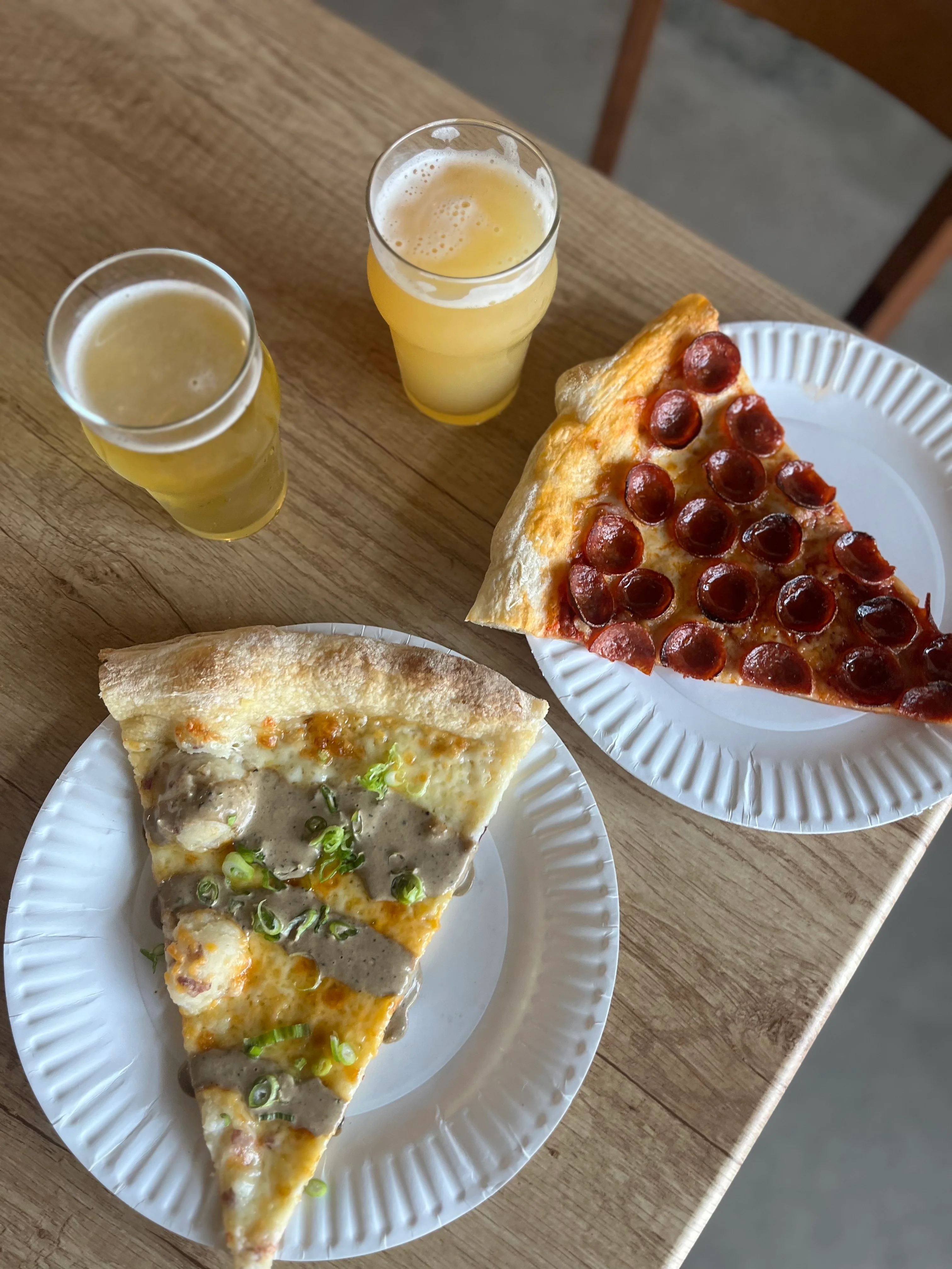 San Diego's best NY style pepperoni pizza slice with asian fusion japanese pizza served with local taphouse craft beer.  