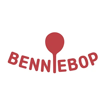 Red restaurant logo lettering with a stylized spoon on a white background