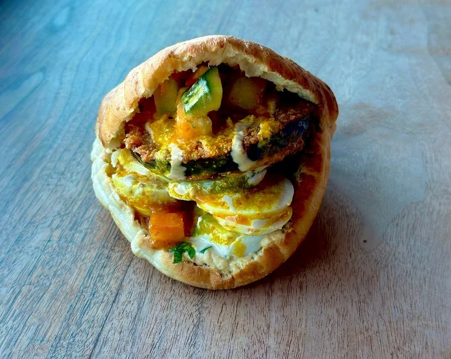 Sabich Pita Breakfast Sandwich