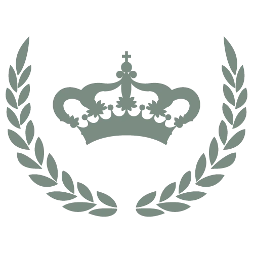 Elegant crown and laurel design emblem