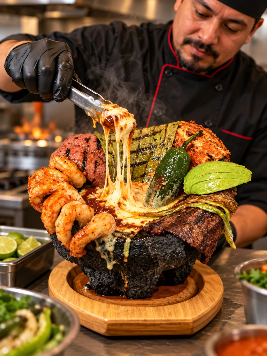 A restaurant chef preparing a dish