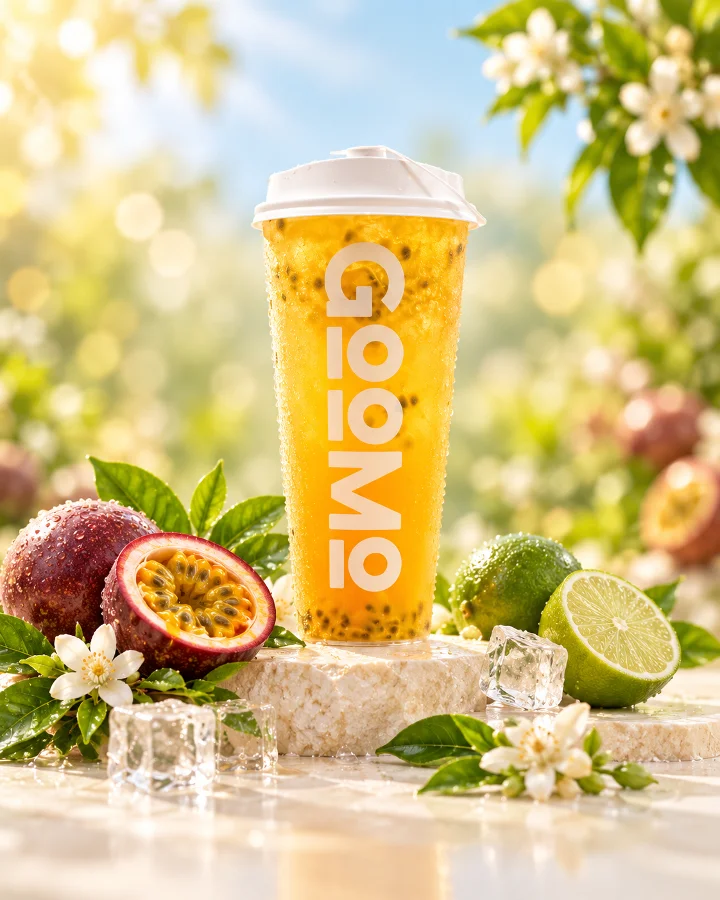 Fresh Passion Fruit Lime Green Tea 爆柠百香冰茶