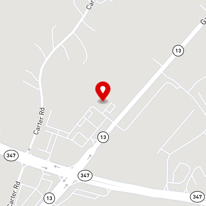 Map showing intersection of McEver Rd and Carter Rd