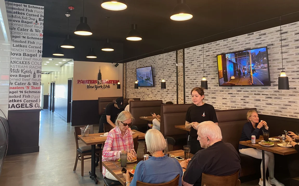 Interior dining area of Roasters ’N Toasters Miami Beach