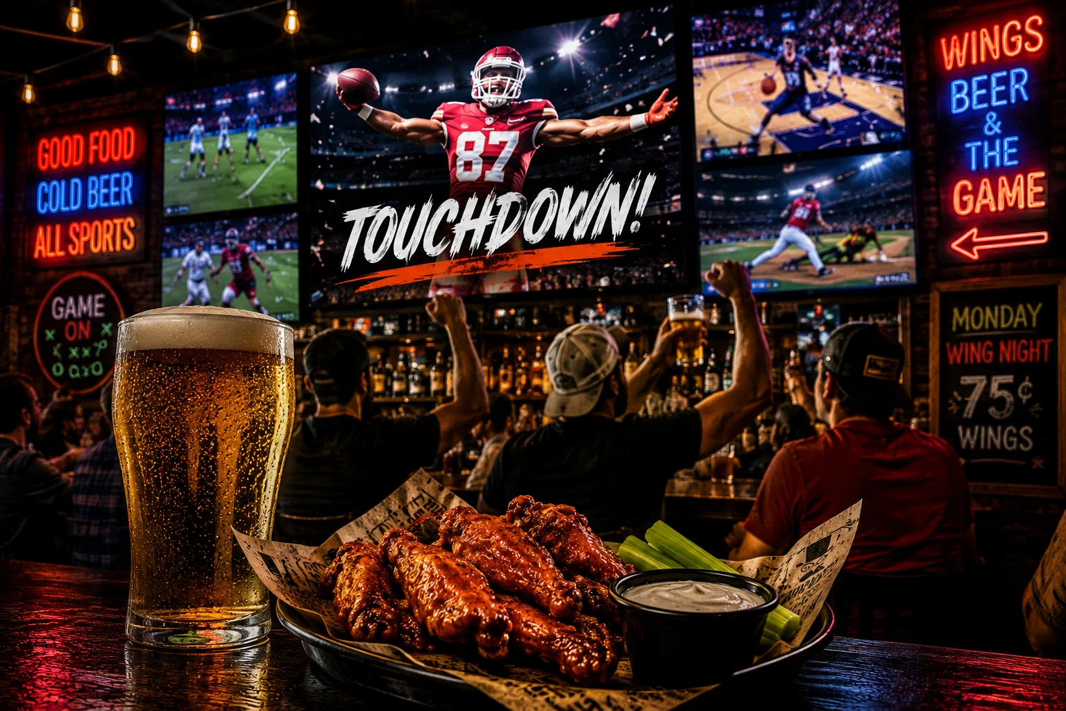 Wings, cold beer and big-screen sports at Woodward Tavern