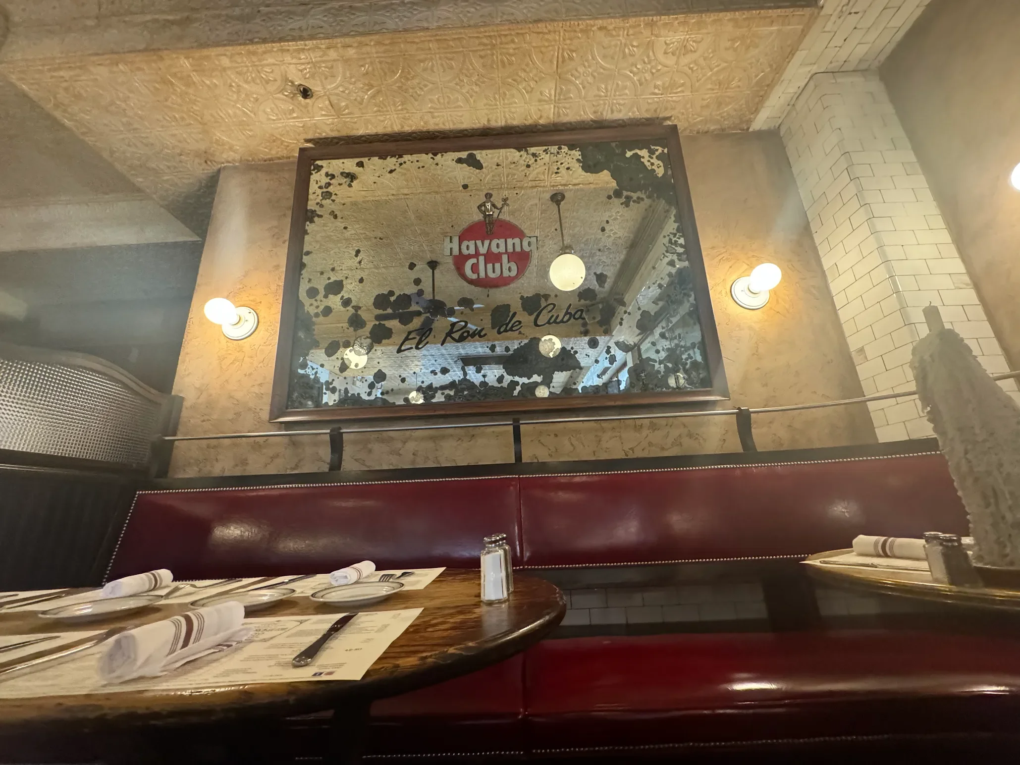 Cozy restaurant interior featuring vintage decor and warm lighting