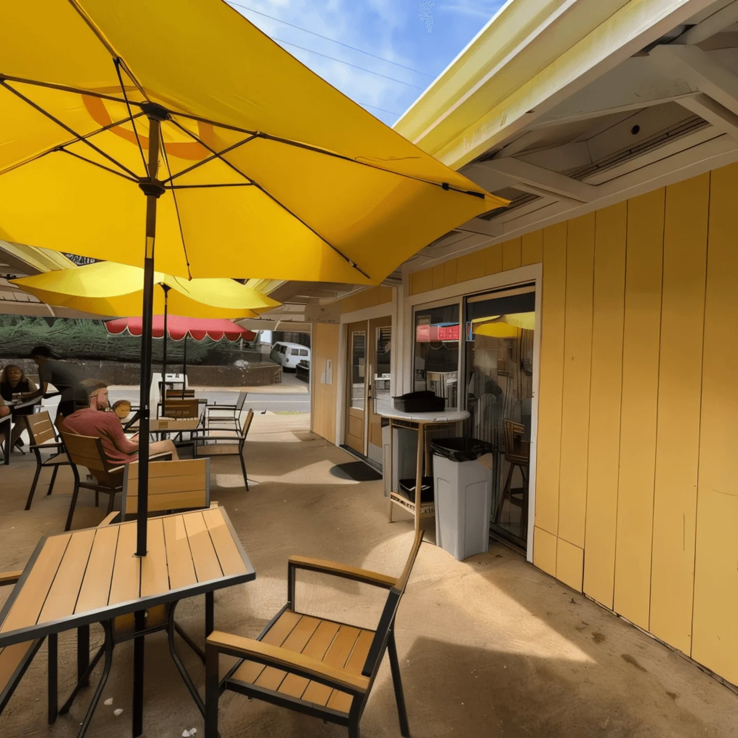 The back patio for Passion Bakery Cafe