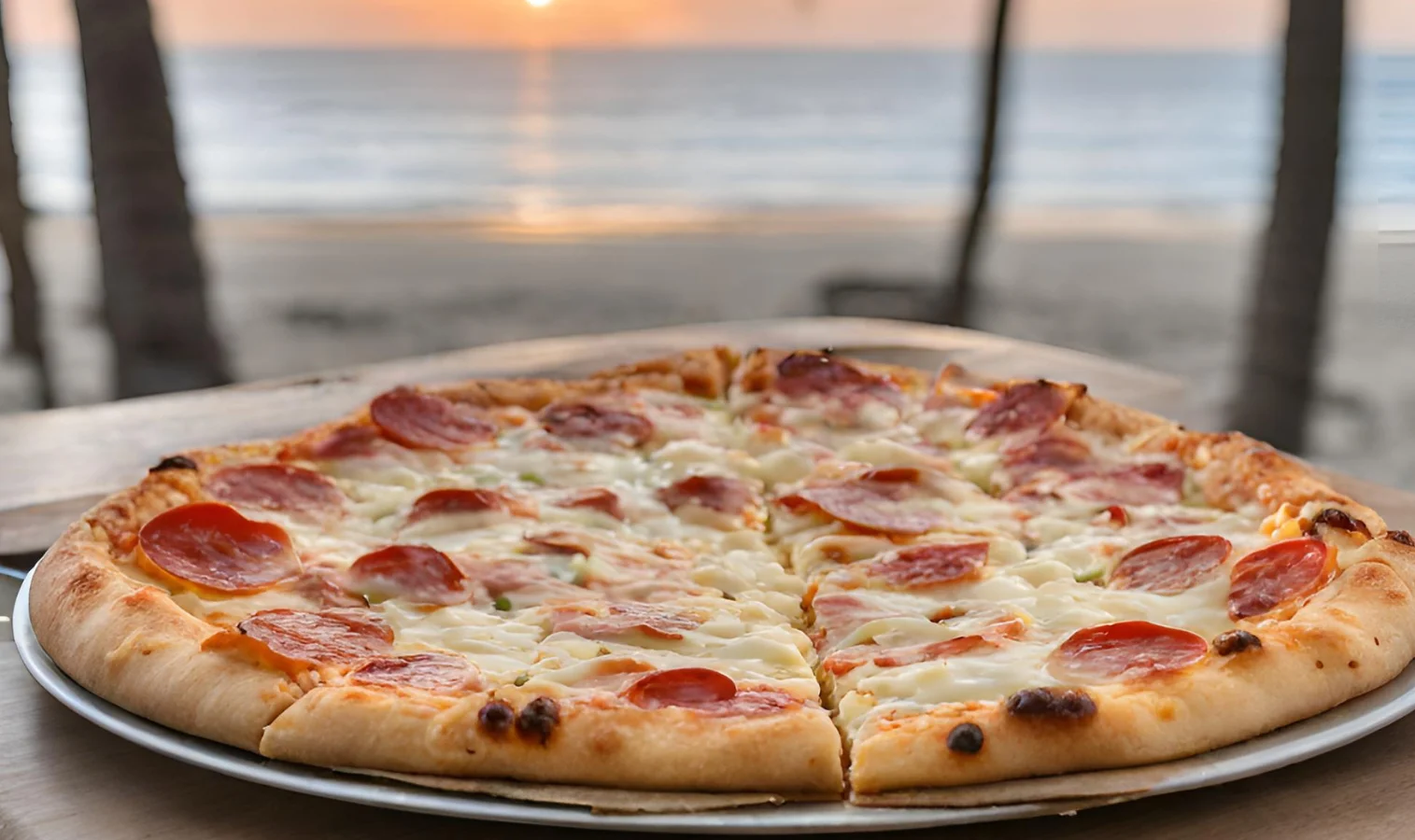 Pizza on the beach