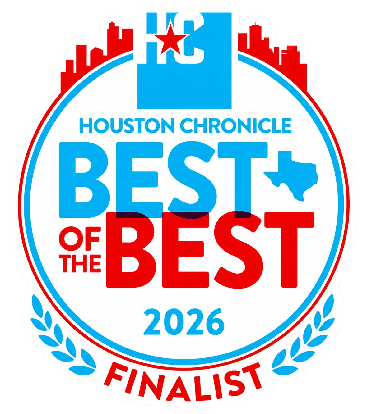 Houston Chronicle Best of the Best Finalist 2026 award badge