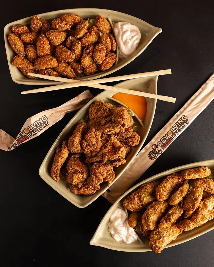 Southern-style fried chicken tenders with dipping sauces