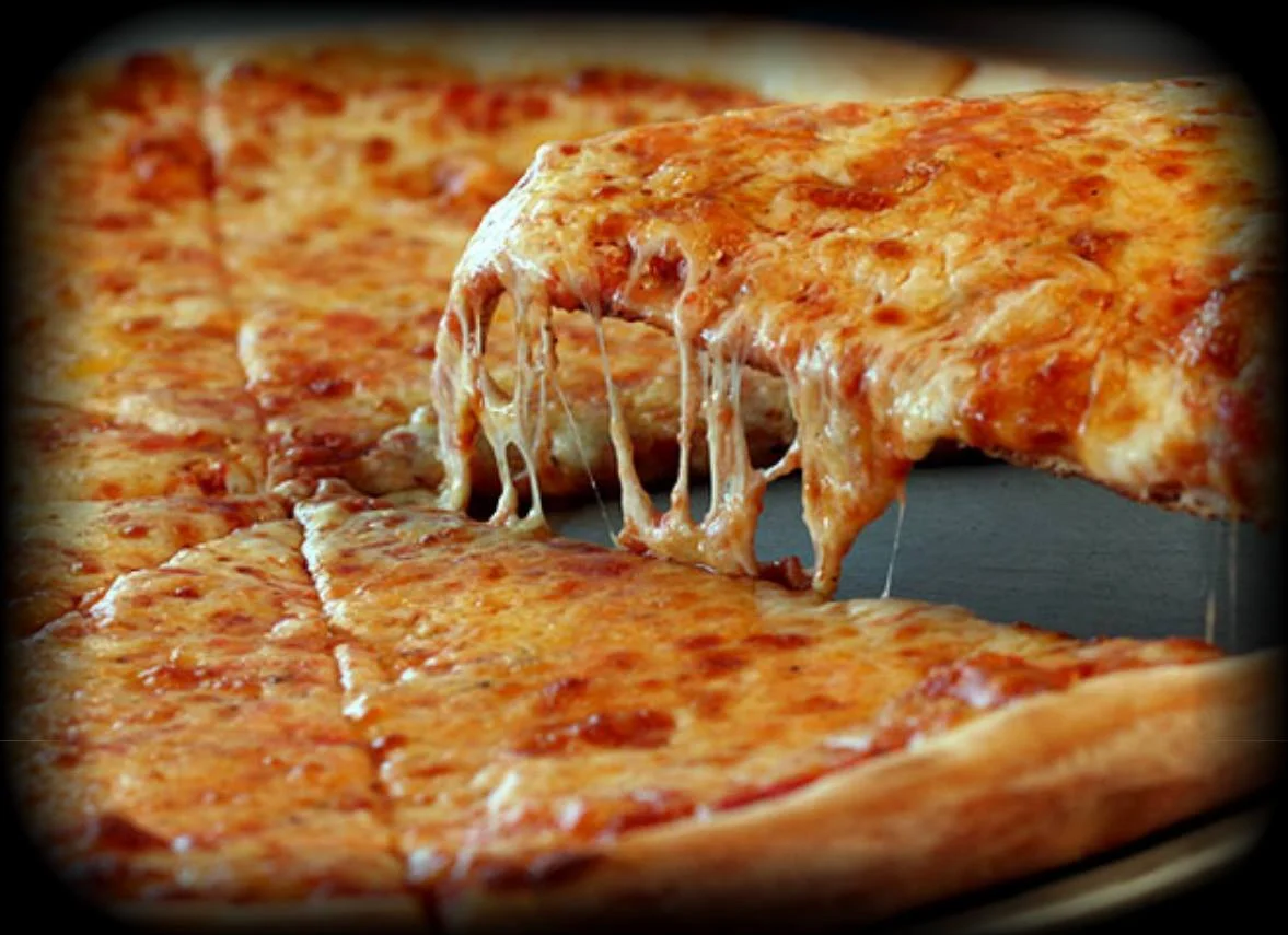 Cheesy Margherita pizza with gooey mozzarella