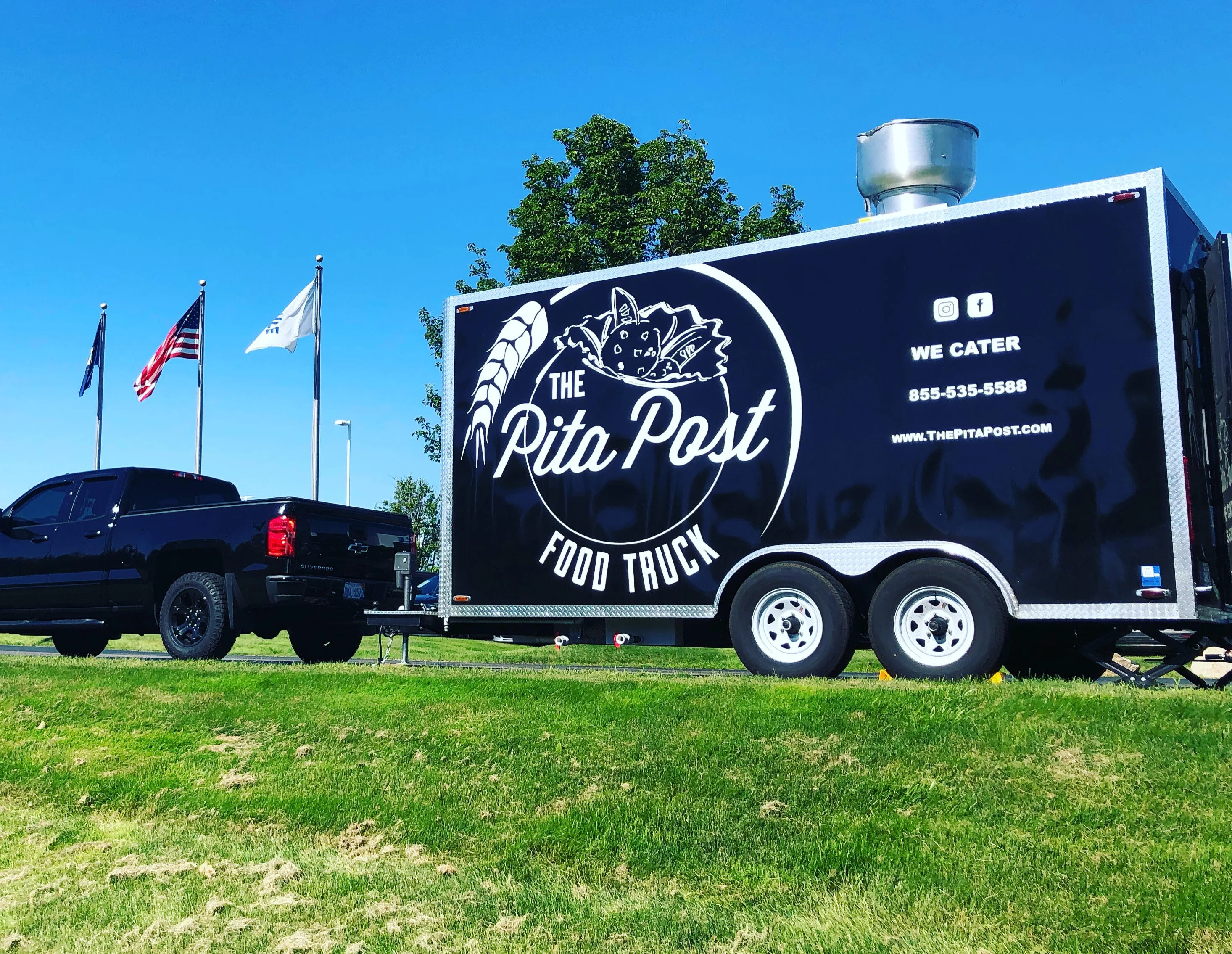 A truck parking the Pita Post food truck in Michigan