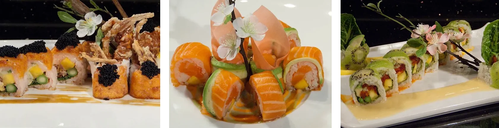 Artfully arranged sushi platter showcasing Japanese cuisine