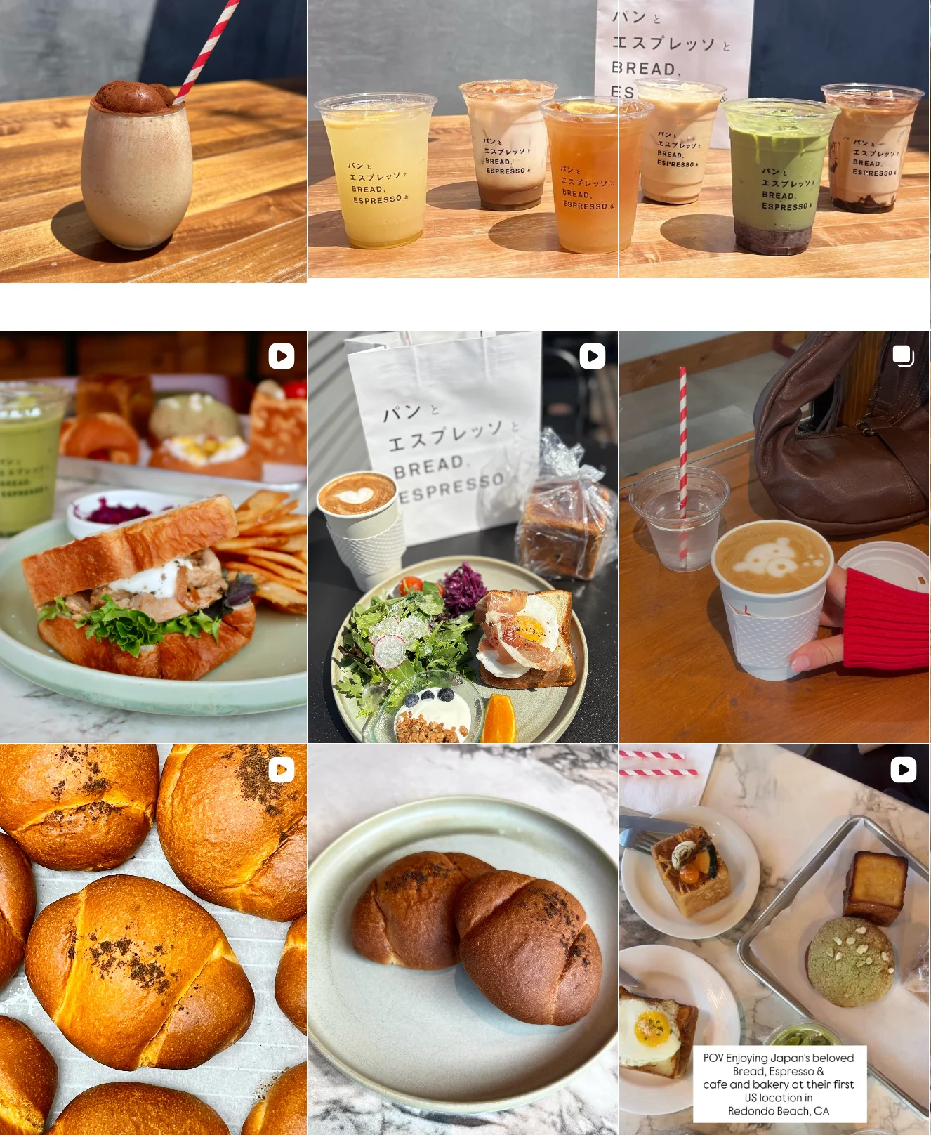 Japanese matcha latte and assorted drinks at a cafe