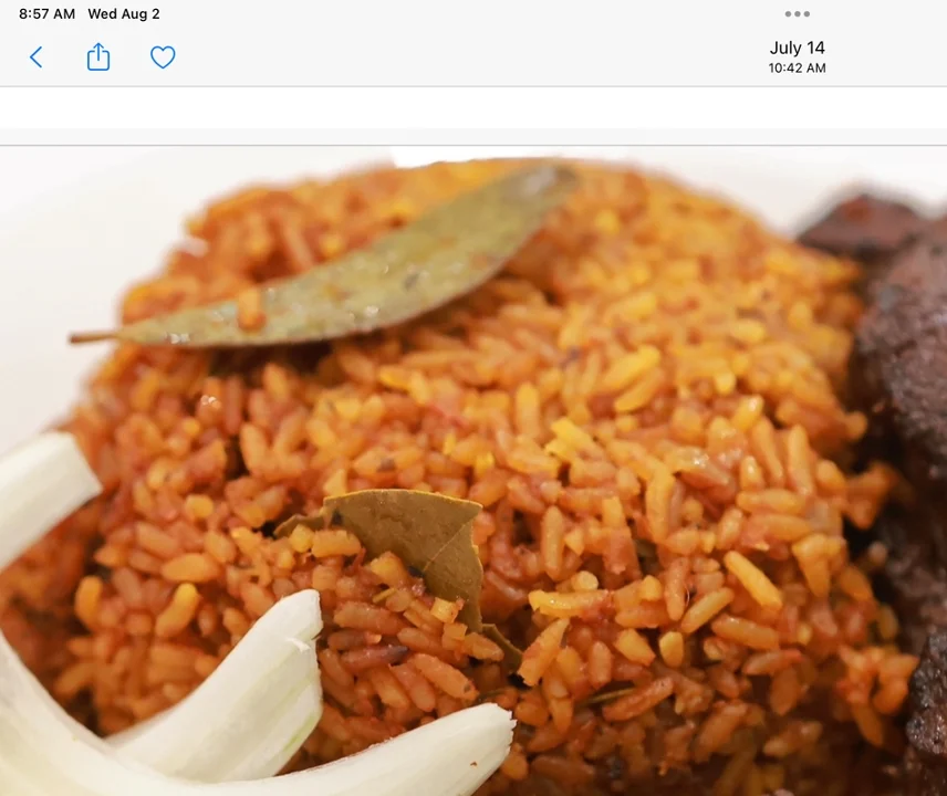 Jollof Rice and Suya Meal