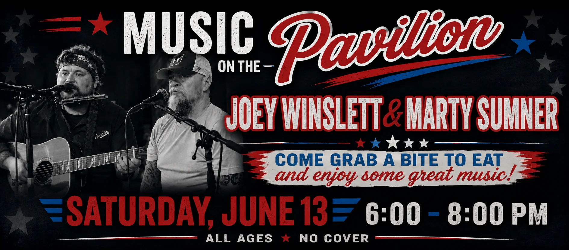 Live music event at the Pavilion featuring local artists