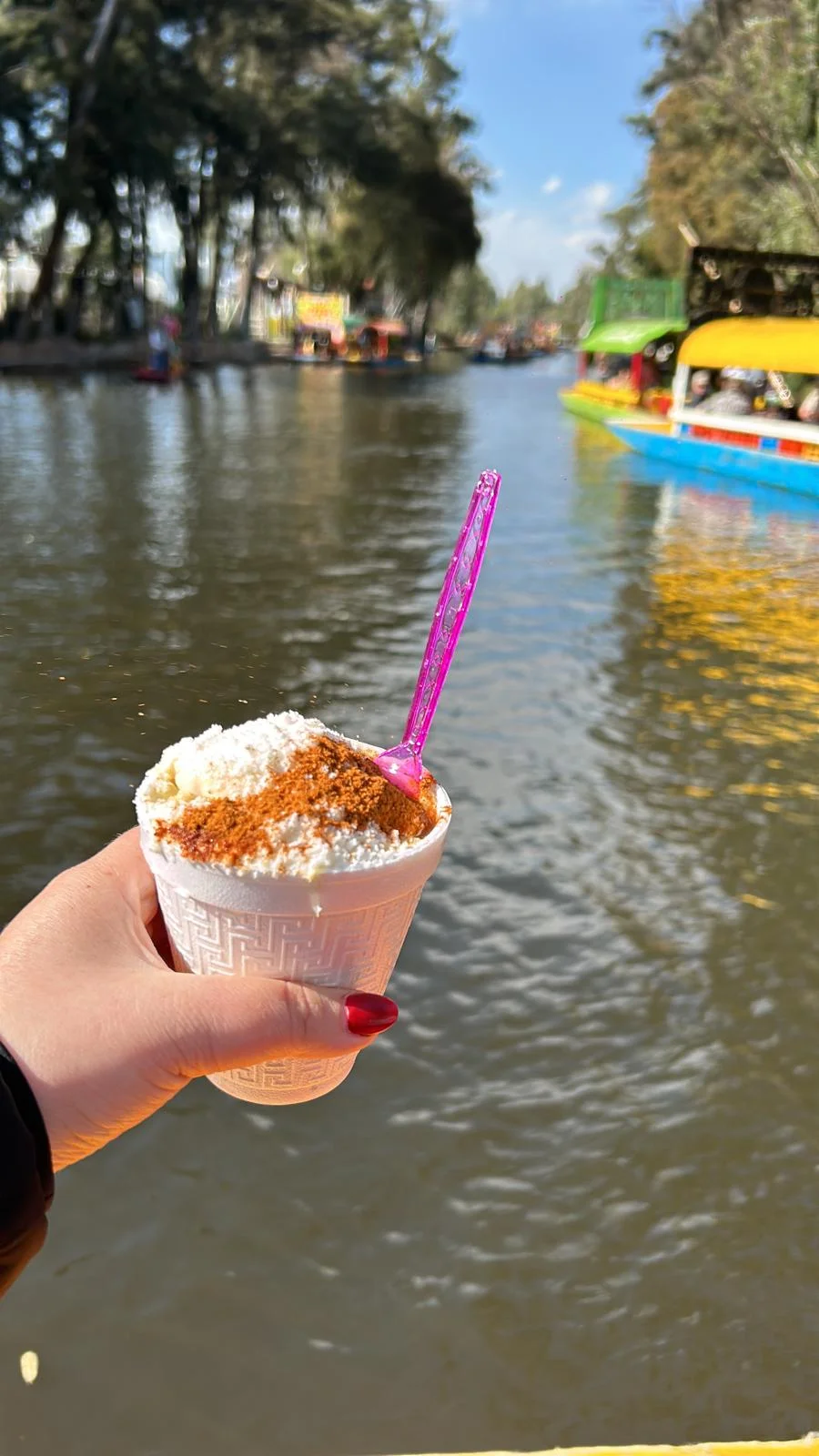 Refreshing Mexican esquites by the water