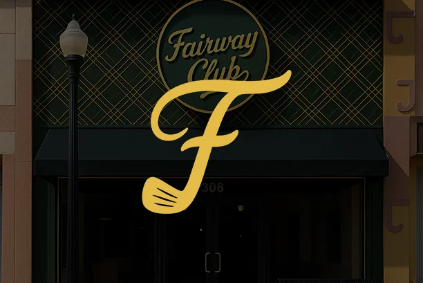 Exterior view of a restaurant with a prominent 'F' logo on the window.