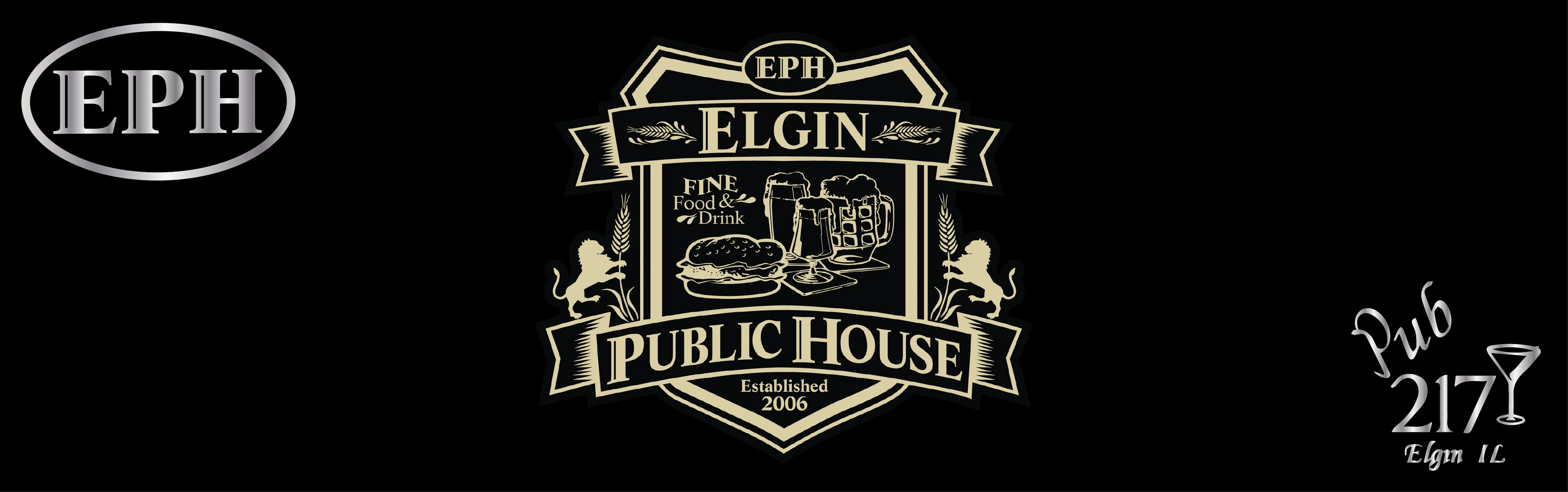 Elgin Public House logo featuring fine food and drink