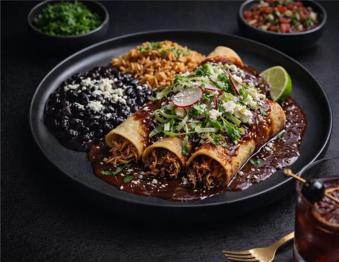 Delicious flautas served at Aztecon Broadway Mexican Restaurant in Portland.